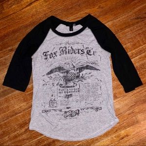 Fox 3/4 Sleeve Baseball Style Shirt